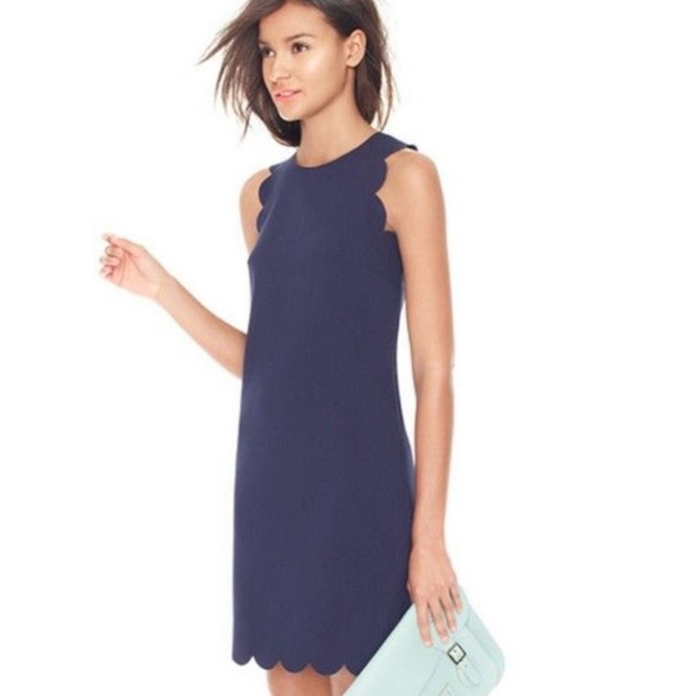 Jcrew scalloped hem shift dress size 2